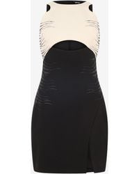 Roberto Cavalli - Two-Tone Mini Dress With Cut-Out - Lyst