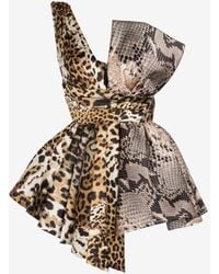 Roberto Cavalli - Leopard-print Flared Mini Dress - Lyst