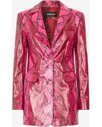 Roberto Cavalli - Shiny Python-Print Jacket - Lyst