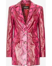 Roberto Cavalli - Shiny Python-Print Jacket - Lyst