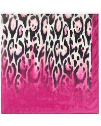 Roberto Cavalli Seidenschal mit jaguar-print - Pink