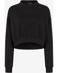 Roberto Cavalli - Cropped Sweatshirt With Logo - Lyst