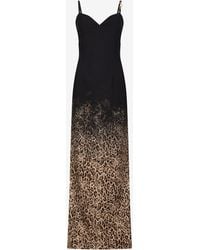 Roberto Cavalli - Leopard Print Maxi Dress - Lyst