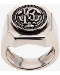 Roberto Cavalli - Tone Rc Monogram Signet Ring - Lyst