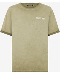 Roberto Cavalli - T-Shirt With Back Snake Print - Lyst