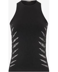 Roberto Cavalli - Vest Top With Openwork Zebra Pattern - Lyst