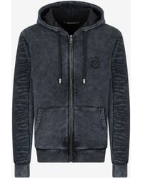 Roberto Cavalli - Washed Hoodie With Monogram Rc - Lyst