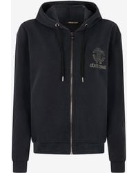 Roberto Cavalli - Sweatshirt Noir À Capuche Avec Logo Monogram Rc - Lyst