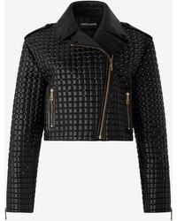 Roberto Cavalli - Cropped Jacket With 3D-Effect Quilting - Lyst