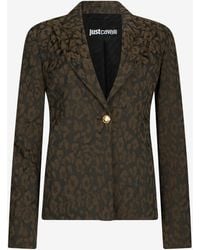 Roberto Cavalli - Leopard Print Jacket Blazer - Lyst