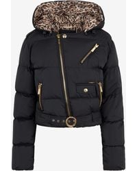 Roberto Cavalli - Puffer Jacket With Belt - Lyst