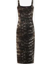Roberto Cavalli - Vestido Midi Sin Mangas Con Pelo Estampado - Lyst