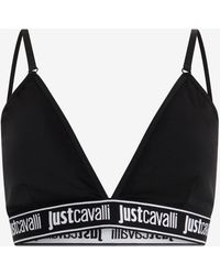 Roberto Cavalli - Triangle Bra With Logo Band - Lyst