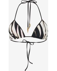 Roberto Cavalli - Bikini Top With Ray Of Print - Lyst