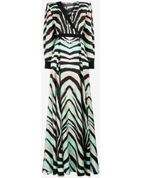 Roberto Cavalli Zebra-print Silk Maxi Dress - Black