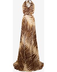 Roberto Cavalli - Natural Barb Print Maxi Dress - Lyst