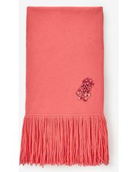 Roberto Cavalli - Sciarpa Rosa Antico Con Monogram Mirror Snake - Lyst