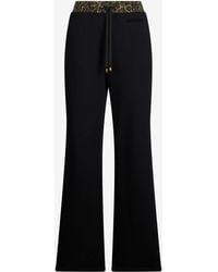 Roberto Cavalli - Flared Trousers With Leopard Print Waistband - Lyst