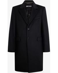 Roberto Cavalli - Abrigo En Mezcla De Lana - Lyst