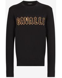 Roberto Cavalli - Sweatshirt mit logo-applikation - Lyst