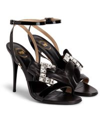 Roberto Cavalli Crystal-embellished Buckle Sandals - Black
