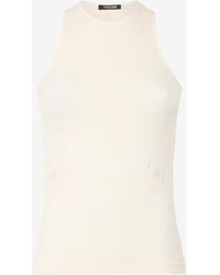 Roberto Cavalli - Tank Top With Perforated Zebra Pattern - Lyst
