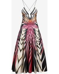 Roberto Cavalli - Ray Of Paradise Print Midi Dress - Lyst