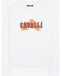 Roberto Cavalli - Logo-print Cotton Sweatshirt - Lyst