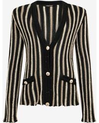 Roberto Cavalli - Cardigan With Laminated Stripes - Lyst