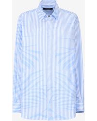 Roberto Cavalli - Striped Shirt With Zebra Pattern - Lyst