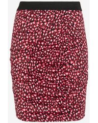 Roberto Cavalli Just Cavalli Leopard-print Ruched Skirt - Red