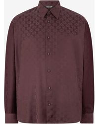 Roberto Cavalli - Silk-Blend Shirt With All-Over Monogram - Lyst