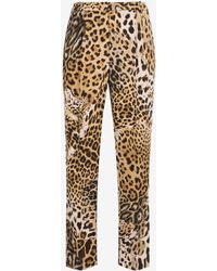 Roberto Cavalli - Pantalon Droit À Imprimé Jaguar - Lyst