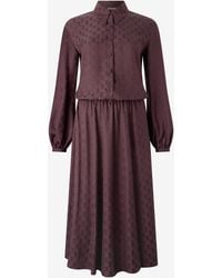 Roberto Cavalli - Shirt Dress With Mirror Snake Monogram - Lyst