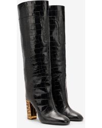 Roberto Cavalli - Botas Con Gofrado De Cocodrilo - Lyst