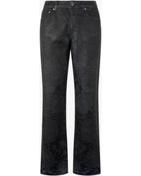 Roberto Cavalli - Jeans With Floral Pattern And Discoloration - Lyst