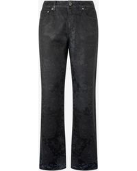 Roberto Cavalli - Jeans With Floral Pattern And Discoloration - Lyst