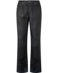 Roberto Cavalli - Jeans With Floral Pattern And Discoloration - Lyst