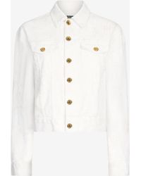 Roberto Cavalli - Chaqueta Denim Con Botones Dorados - Lyst