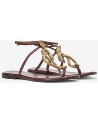 Roberto Cavalli - Flat Thong Sandals With Snake Motif - Lyst