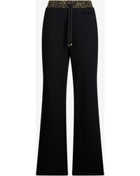Roberto Cavalli - Flared Trousers With Leopard Print Waistband - Lyst