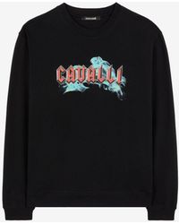Roberto Cavalli - Logo-print Cotton Sweatshirt - Lyst
