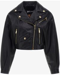 Roberto Cavalli - Just Cavalli Leather Bomber Jacket - Lyst