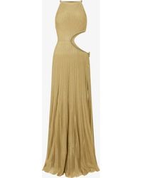 Roberto Cavalli - Long Sheer Dress With Cut-Outs - Lyst