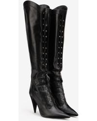 Roberto Cavalli - Leather High Heel Boots - Lyst