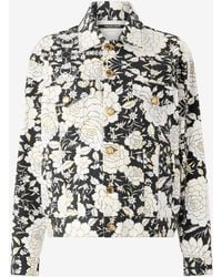 Roberto Cavalli - Denim Jacket With Flowers - Lyst