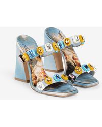 Roberto Cavalli - Sandali Con Stampa E Cristalli - Lyst