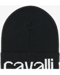 Roberto Cavalli - Wool Blend Beanie With Logo - Lyst