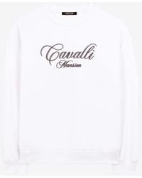 Roberto Cavalli - Logo-embroidered Cotton Sweatshirt - Lyst