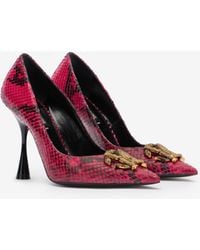 Roberto Cavalli - Pumps With Python Print And Mirror Snake Monogram - Lyst